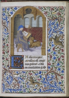 St. Luke writing his Gospel (WAM W.249, f. 19) (Troyes, ca. 1470)