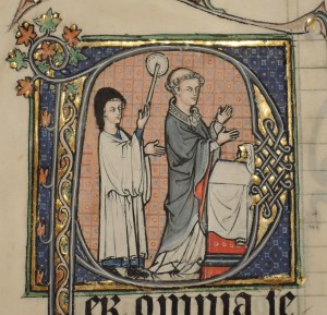 Priest saying Mass (Cleveland Museum of Art, ACC. 1982.141 verso, detail)