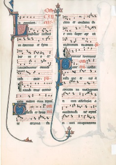 Typical Missal page with music (Michigan State Univ., Mapcase MSS 325, no. 2 recto)