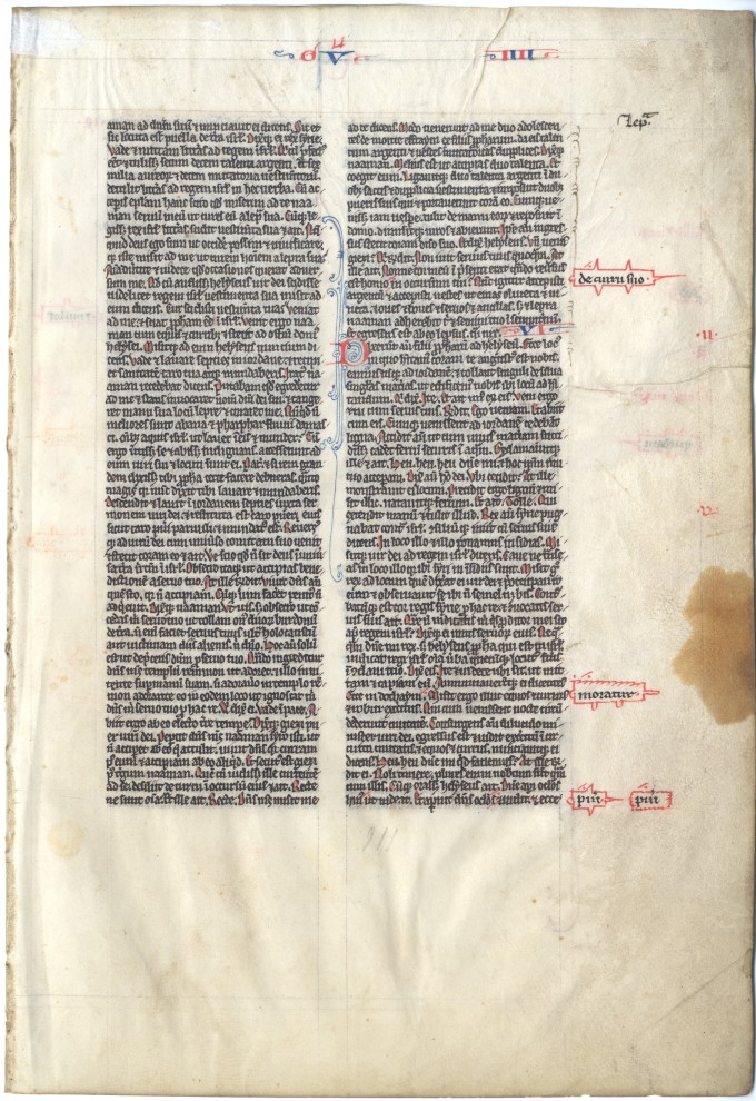 Leaf from the Chundleigh Bible (side 1)